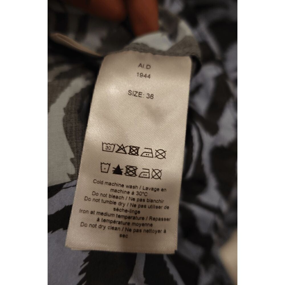 GANNI Printed Cotton Poplin Top In Forever Blue Size 36 - Picture 9 of 12